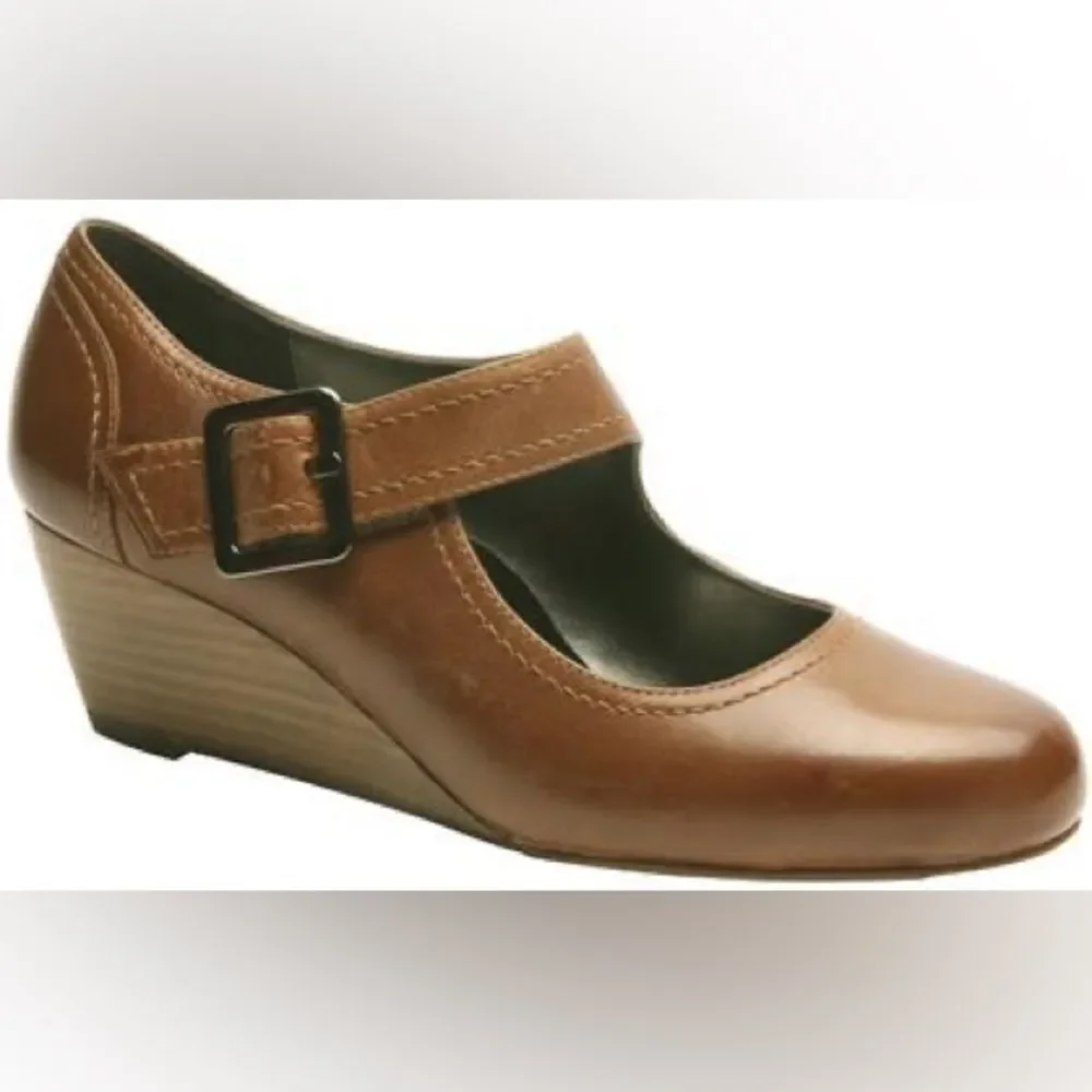 Ros Hommerson Havana Coffee burnished Lea wedge size 10SS new